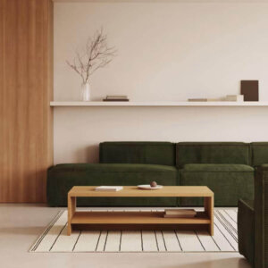 طاولة قهوة خشب طبيعي 120 سم – تصميم عصري