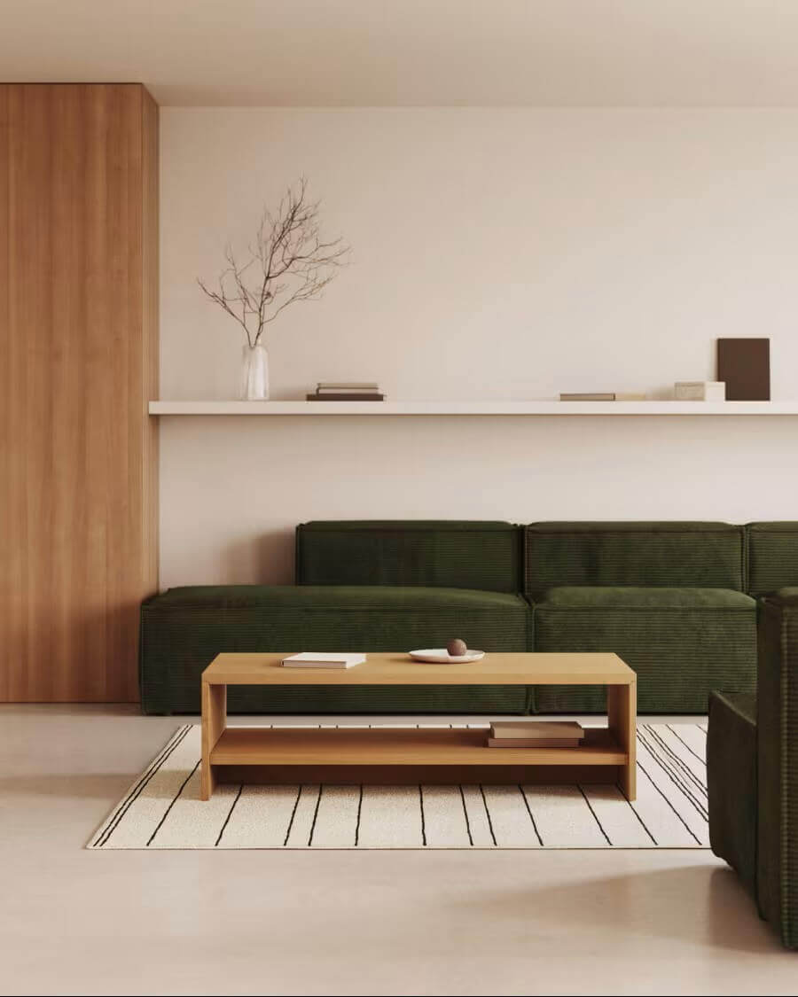 طاولة قهوة خشب طبيعي 120 سم – تصميم عصري
